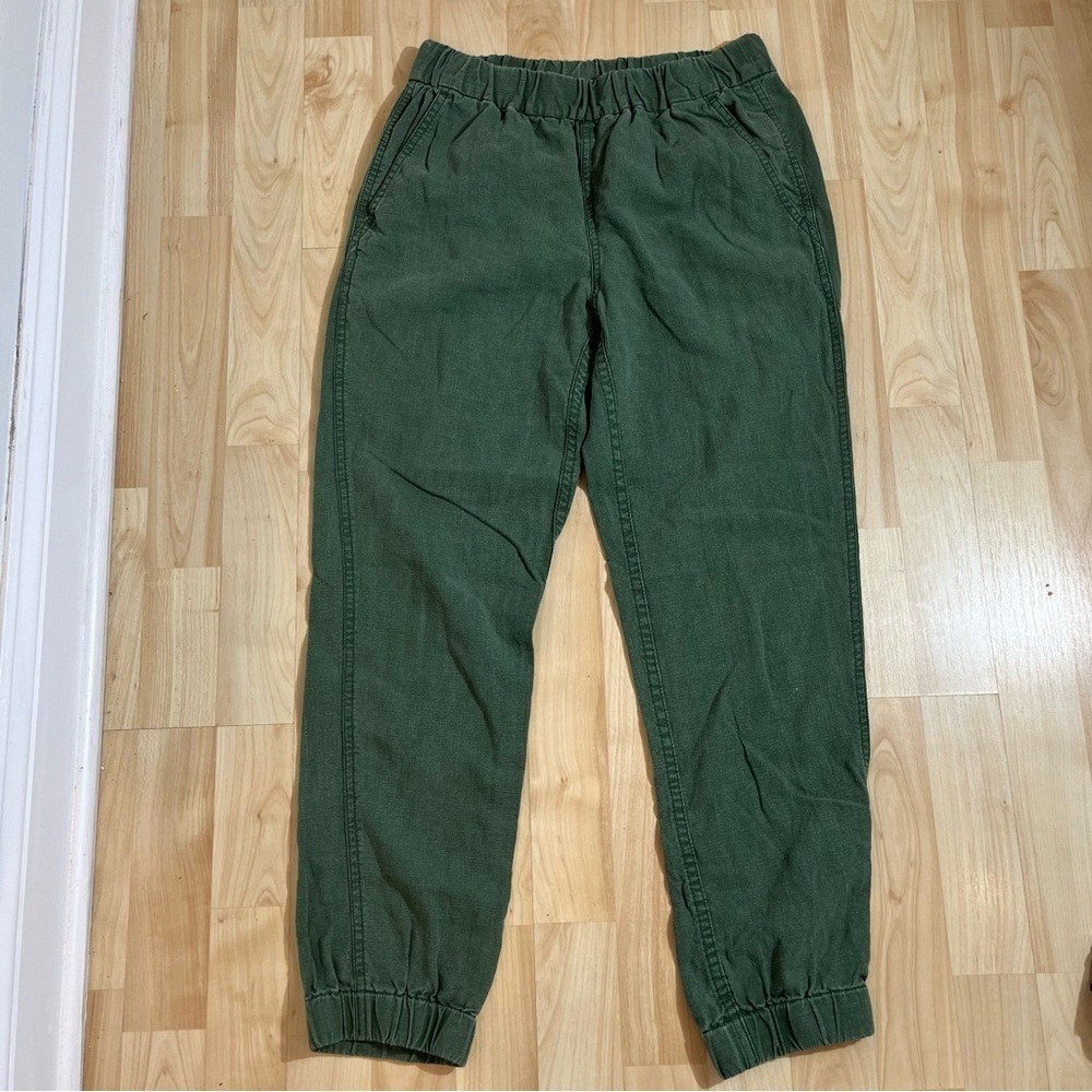 J.Crew Womens Green Linen Blend Jogger Pants High Rise S Size 00